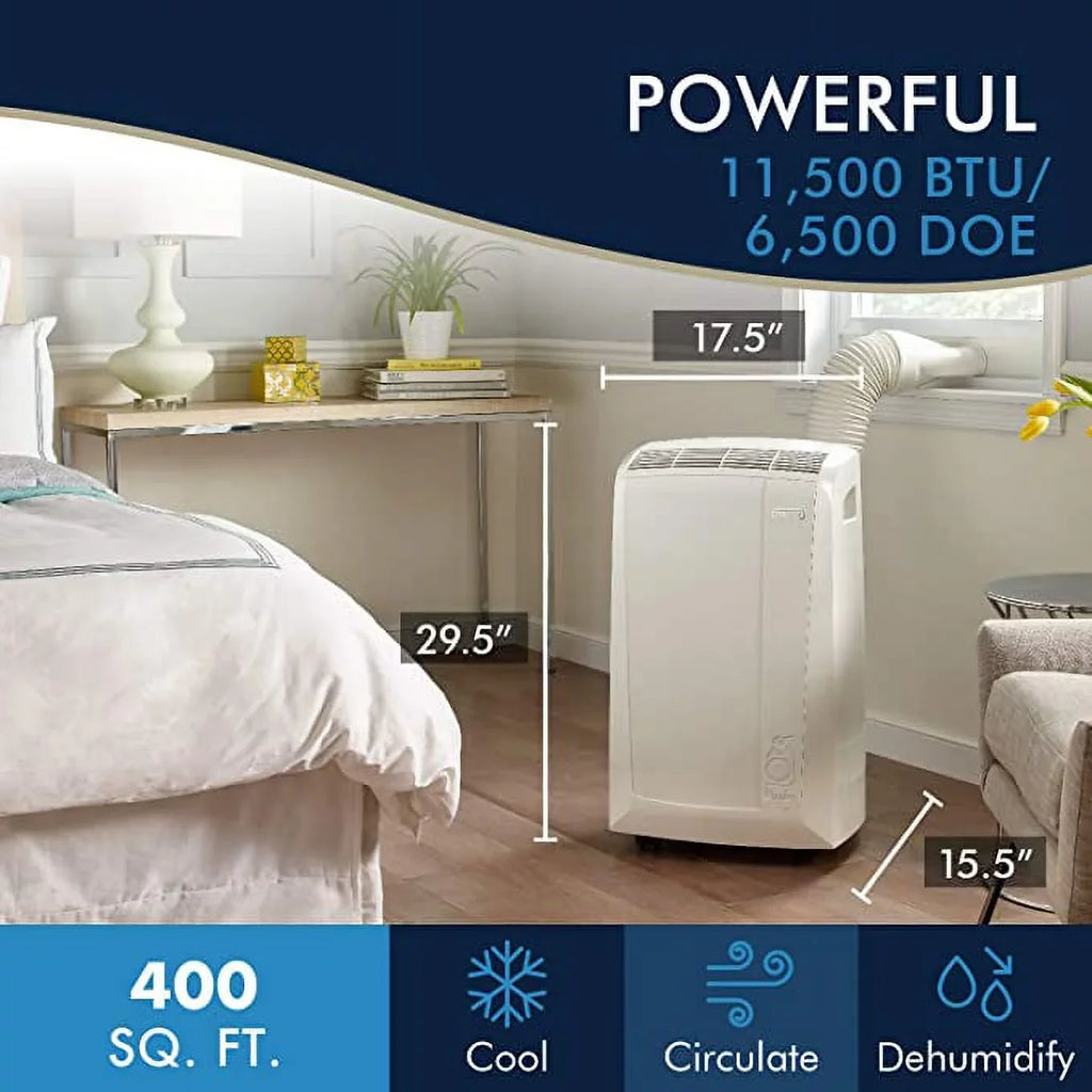 Restored DeLonghi 6,700  (10,000  ) 3-Speed Portable Air Conditioner with Dehumidifier (Refurbished)