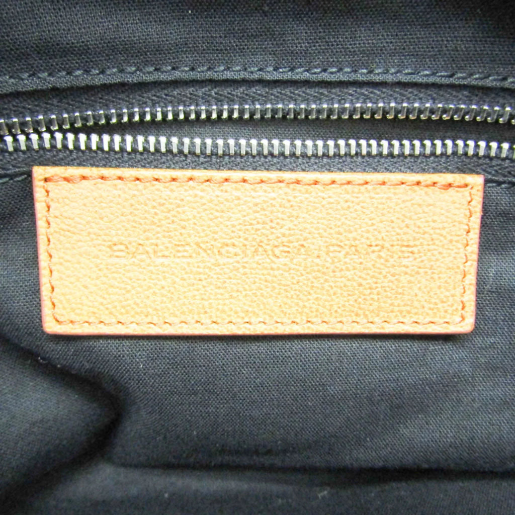 Pre-Owned Balenciaga Town 527147 Men,Women Leather,Nylon Canvas Clutch Bag Orange,Yellow (Good)