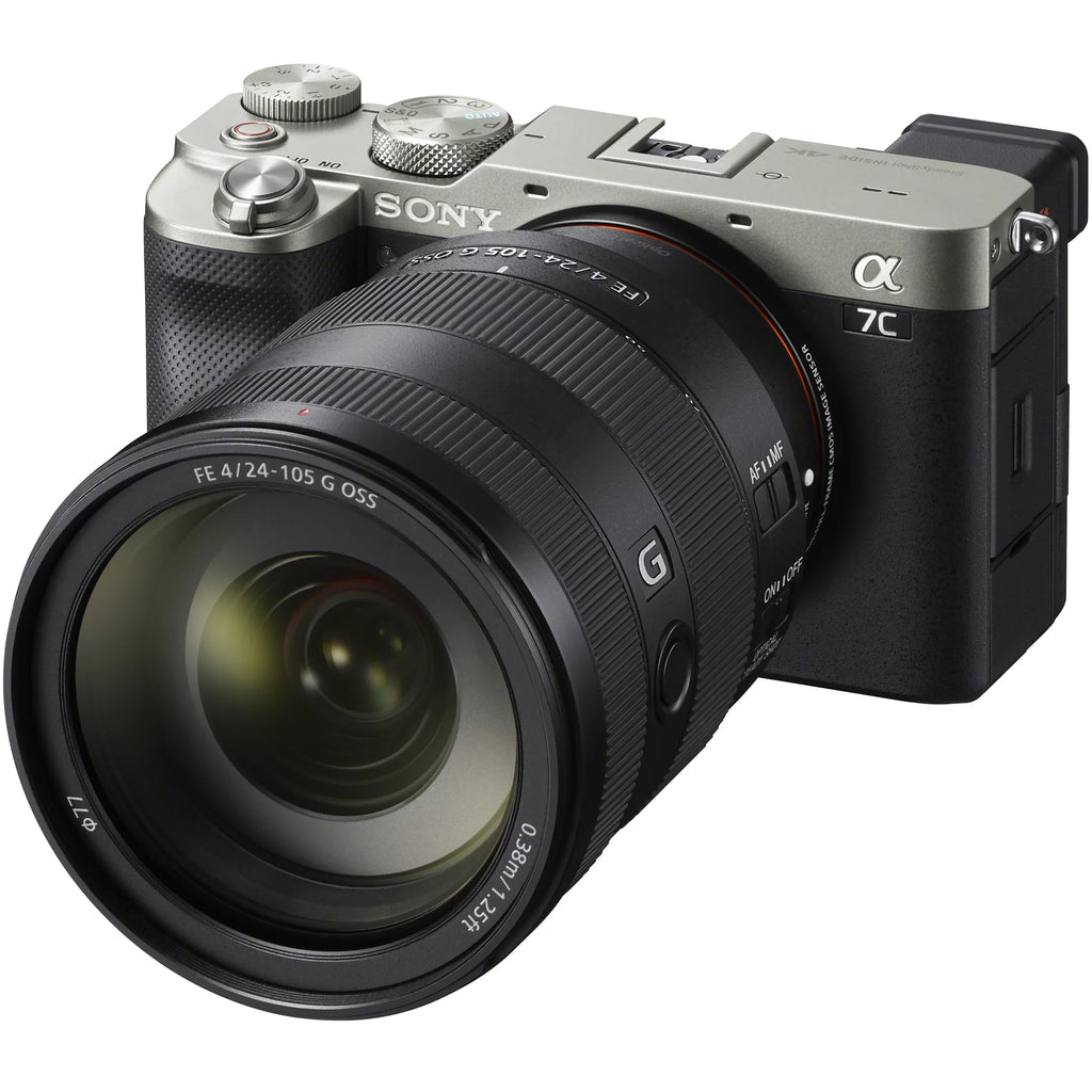 Sony a7C Mirrorless Full Frame Camera Body with Sony  24-105mm    Zoom Lens  Silver / Bundle with Deco Gear Photography Backpack Case , Software and Accessories