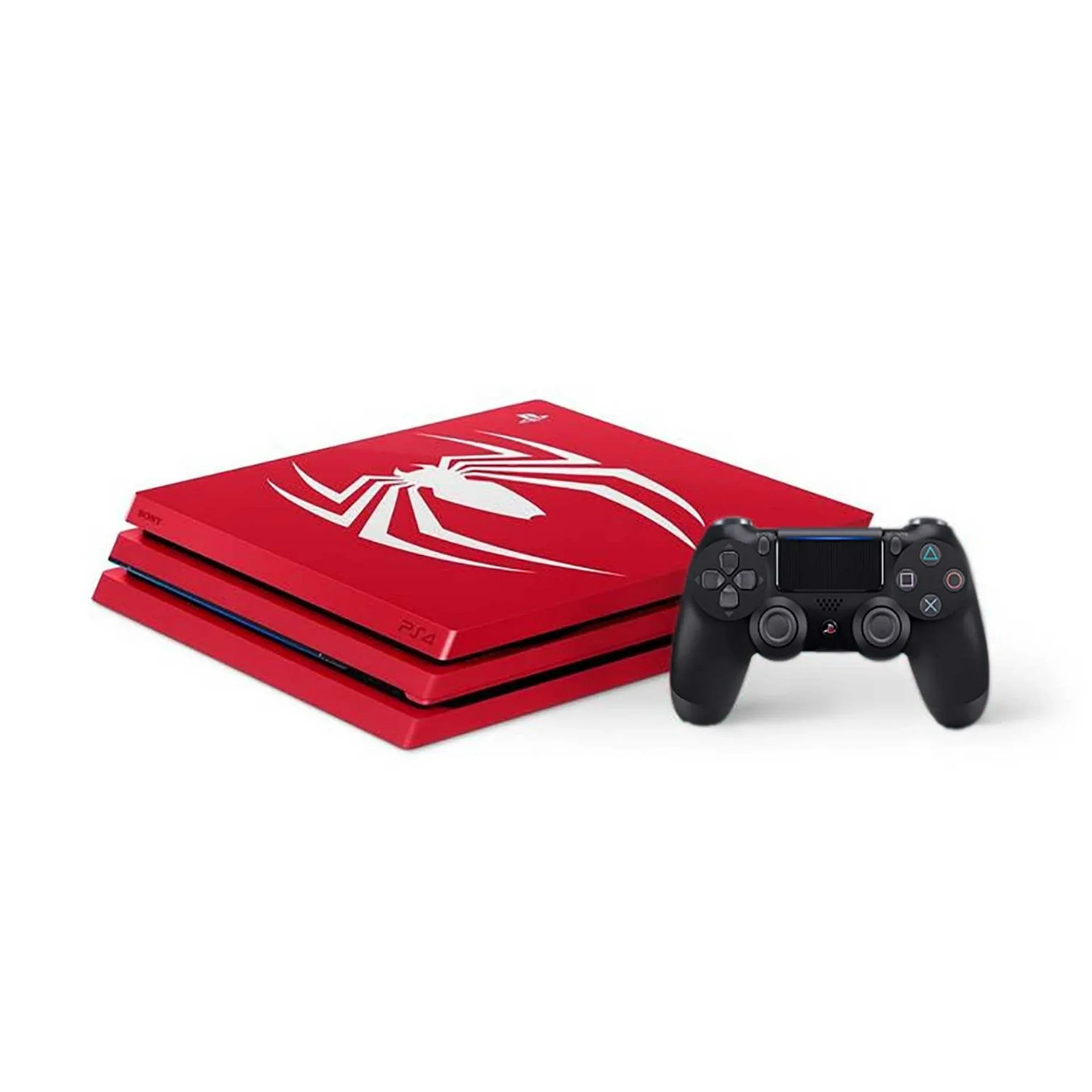 Sony PlayStation 4 Pro 1TB Gaming Console Spider-Man Limited Edition with Charging Dock Headset 2 Controller Bolt Axtion Used