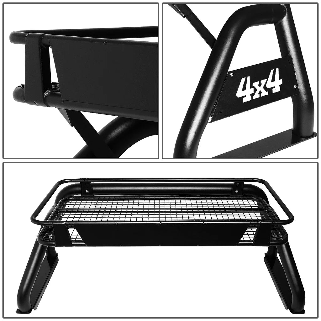 Motoring -001 For 2007 to 2018 Toyota Tundra Styleside Truck Bed Heavy Duty Aluminum Roll Bar + Roof Cargo Rack Bracket Carrier 08 09 10 11 12 13 14 15 16 17