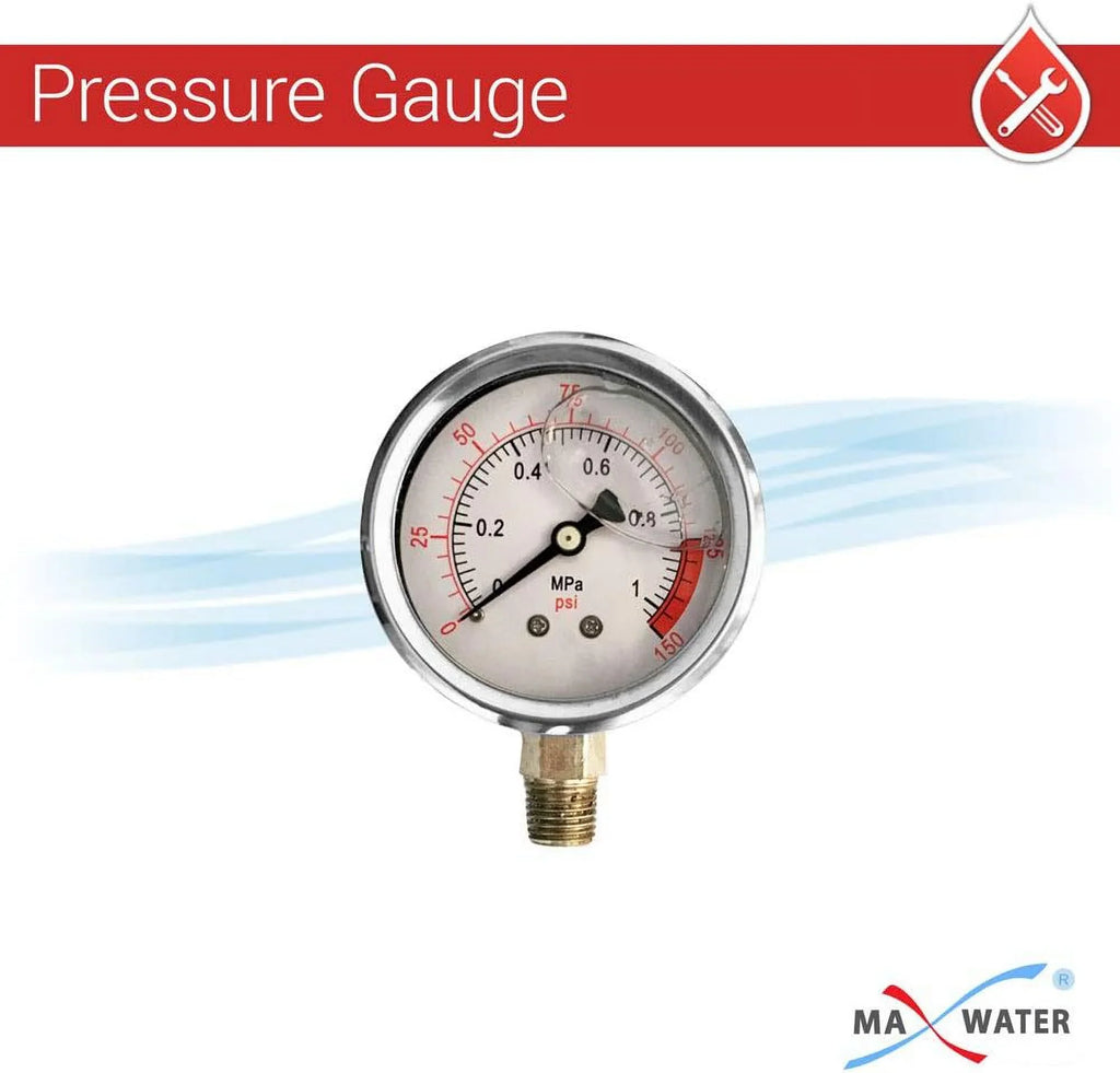 1 Pack 10"  Blue Whole House  System Filter Housing 1"  Brass Ports /Pressure Release, Pressure Gauge, Wrench  Bracket