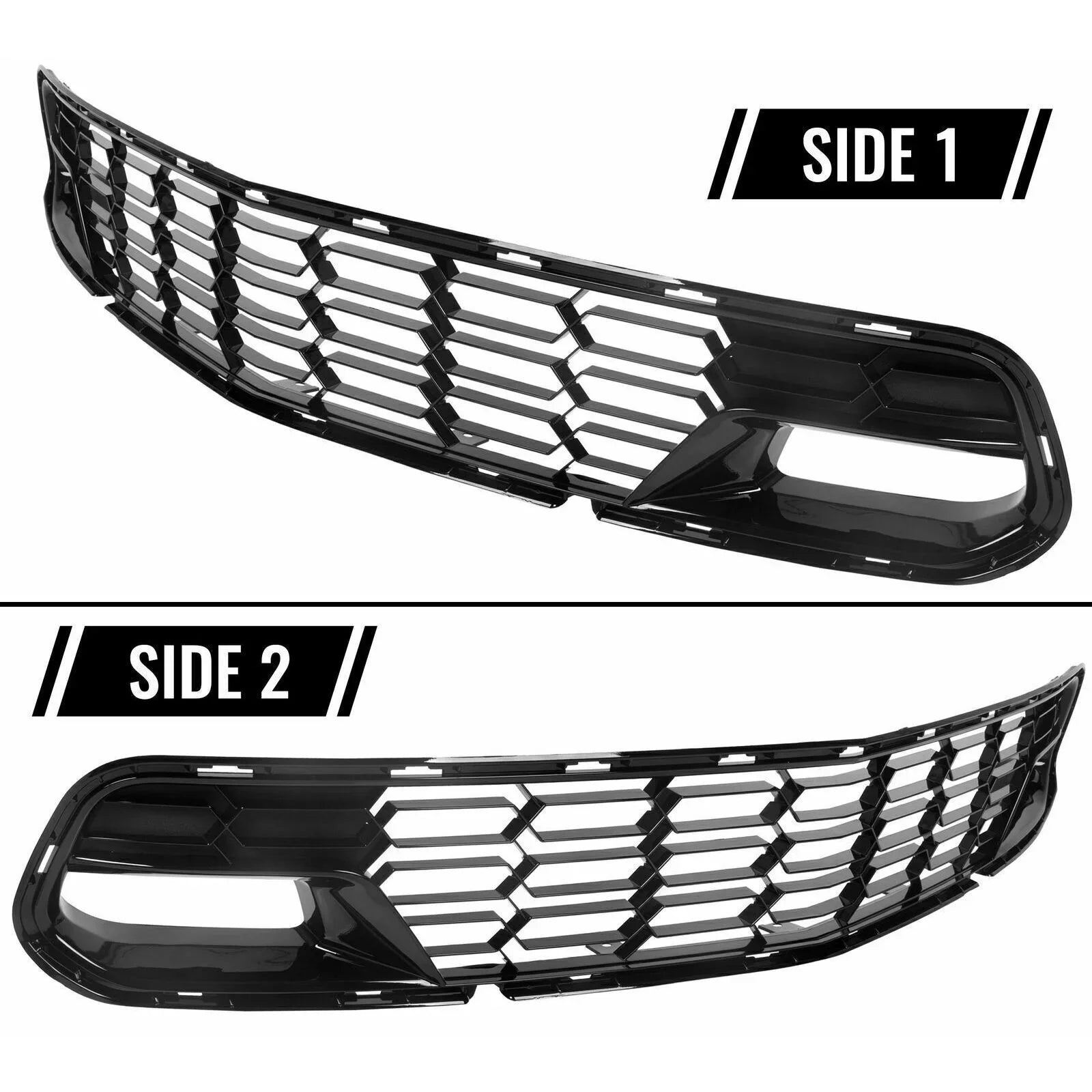 Teledu For 14-19 Chevrolet Corvette  No Camera |  Glossy Black Front Bumper Grille