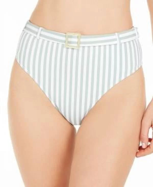 WeWoreWhat  Striped Emily High-Waist Bikini Swim Bottom,  -Large