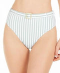 WeWoreWhat  Striped Emily High-Waist Bikini Swim Bottom,  -Large