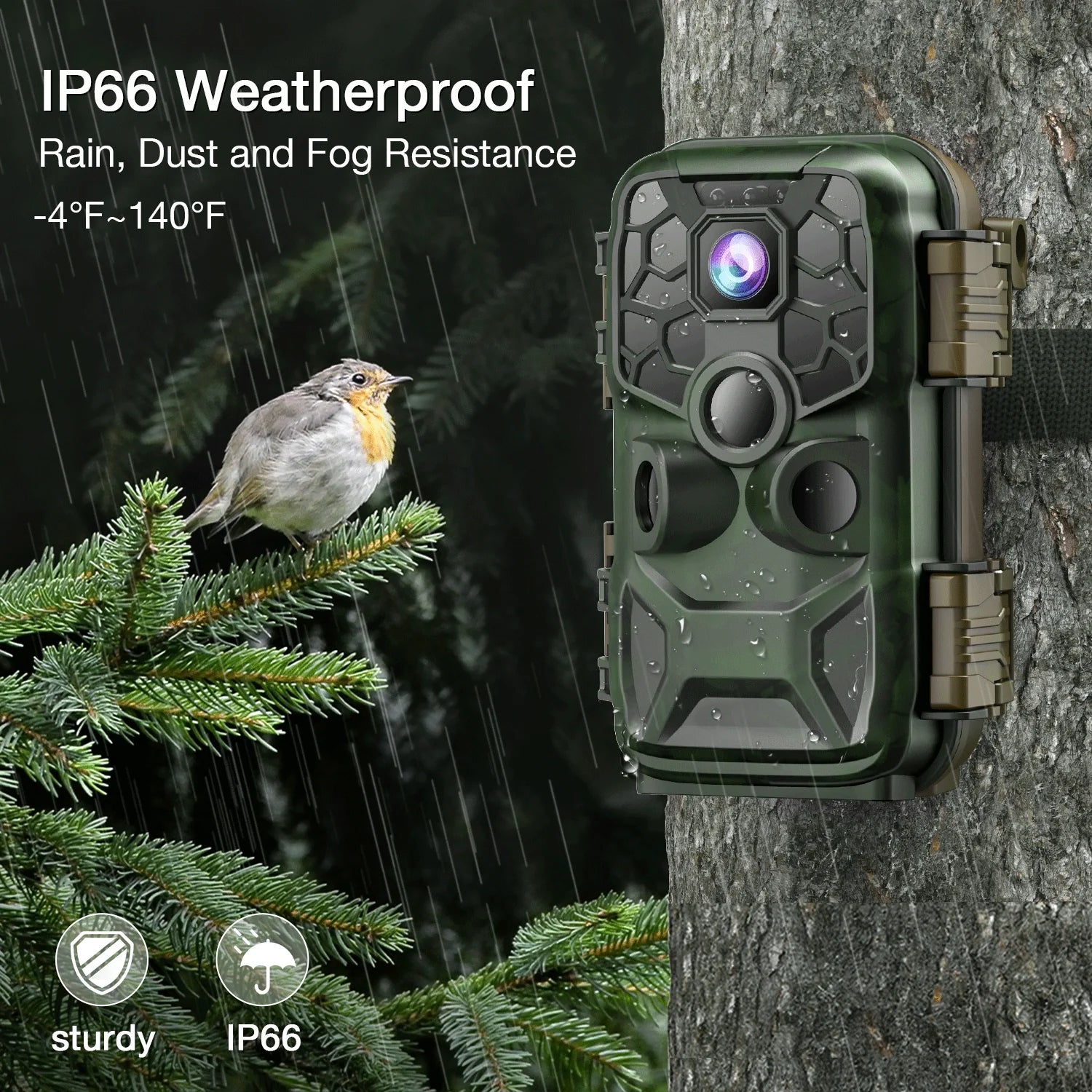 42MP Native 4K 30fps Trail Game Camera WiFi Bluetooth Hunting Deer Camera with Night Vision 3  Sensor Waterproof  Motion Activated 120° Wide Angle Trail Cam for Wildlife Monitoring