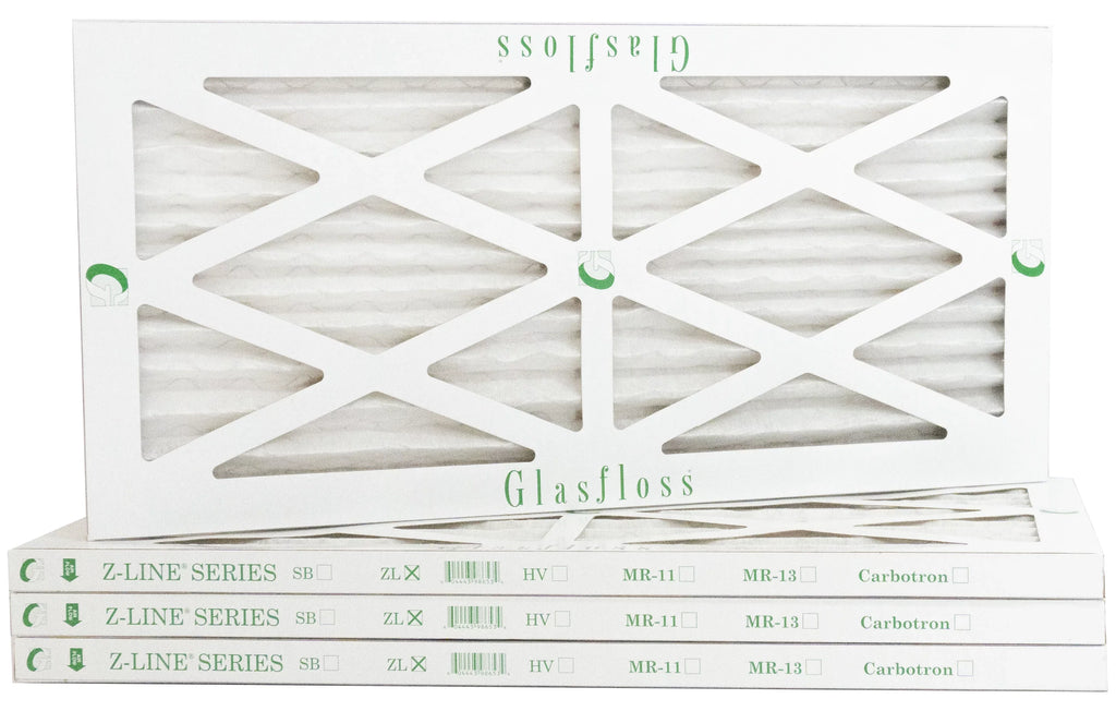 Glasfloss 10x18x1 -  10 -Qty:4 - Furnace Air Filter - Made in  (Actual Size: 9.5 x 17.5x7/8 inch)
