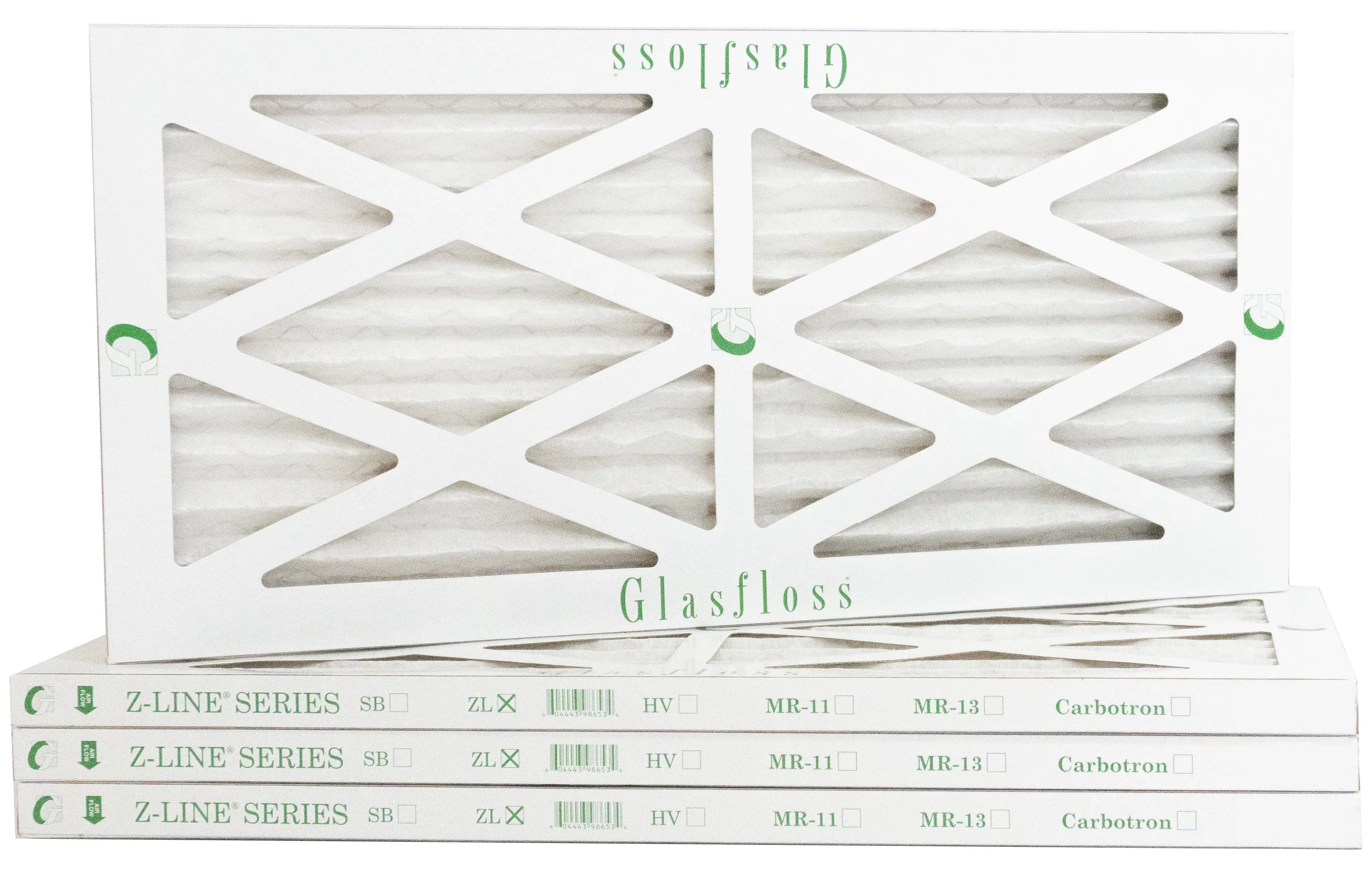 Glasfloss 10x18x1 -  10 -Qty:4 - Furnace Air Filter - Made in  (Actual Size: 9.5 x 17.5x7/8 inch)