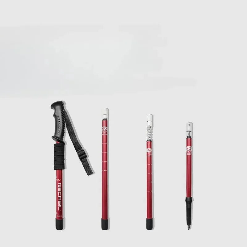 Aluminum Alloy Teleskopic Stick Hiking Poles Bastão De Trekking Walking Stick Ultralight Absorber Walking Cane Alpenstock