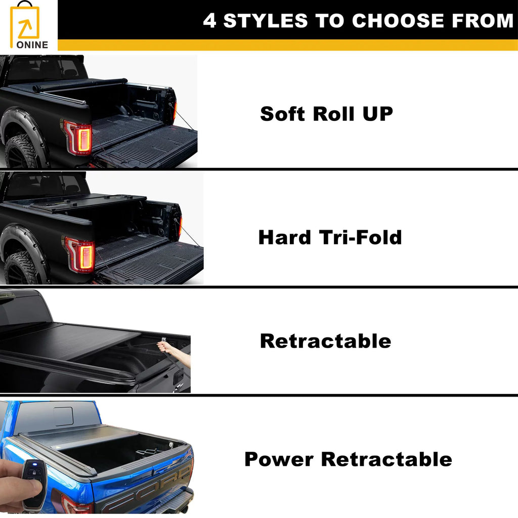 Hard Tri-Fold Truck Bed Tonneau Cover Custom Fit 2019-2024 Dodge Ram 1500 New Body 5.7ft Bed(67"), Does not fit Classic, Does Not Fit with Multi-Function (Split) Tailgate or RamBox