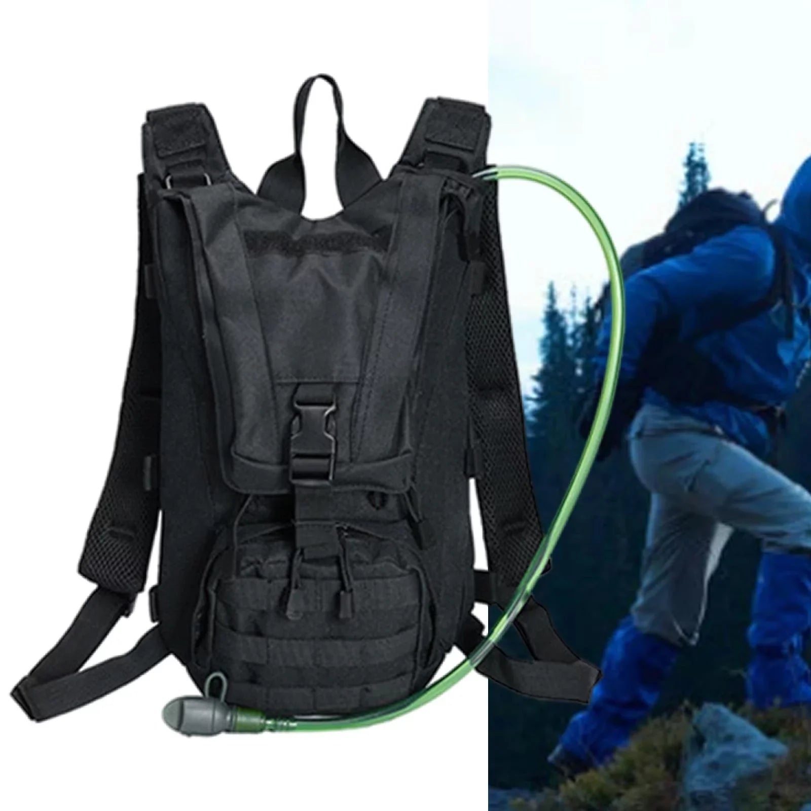 Adventure Water Bladder Backpack Pack Daypack Rucksack Haversack for Mountaineering Traveling Hiking Climbing Jogging Black