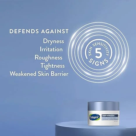 Cetaphil Deep Hydration Healthy Glow Daily Face Cream, 1.7 oz, 48 Hour Dry Skin Face Moisturizer for Sensitive Skin, With Hyaluronic Acid, Vitamin  & Vitamin