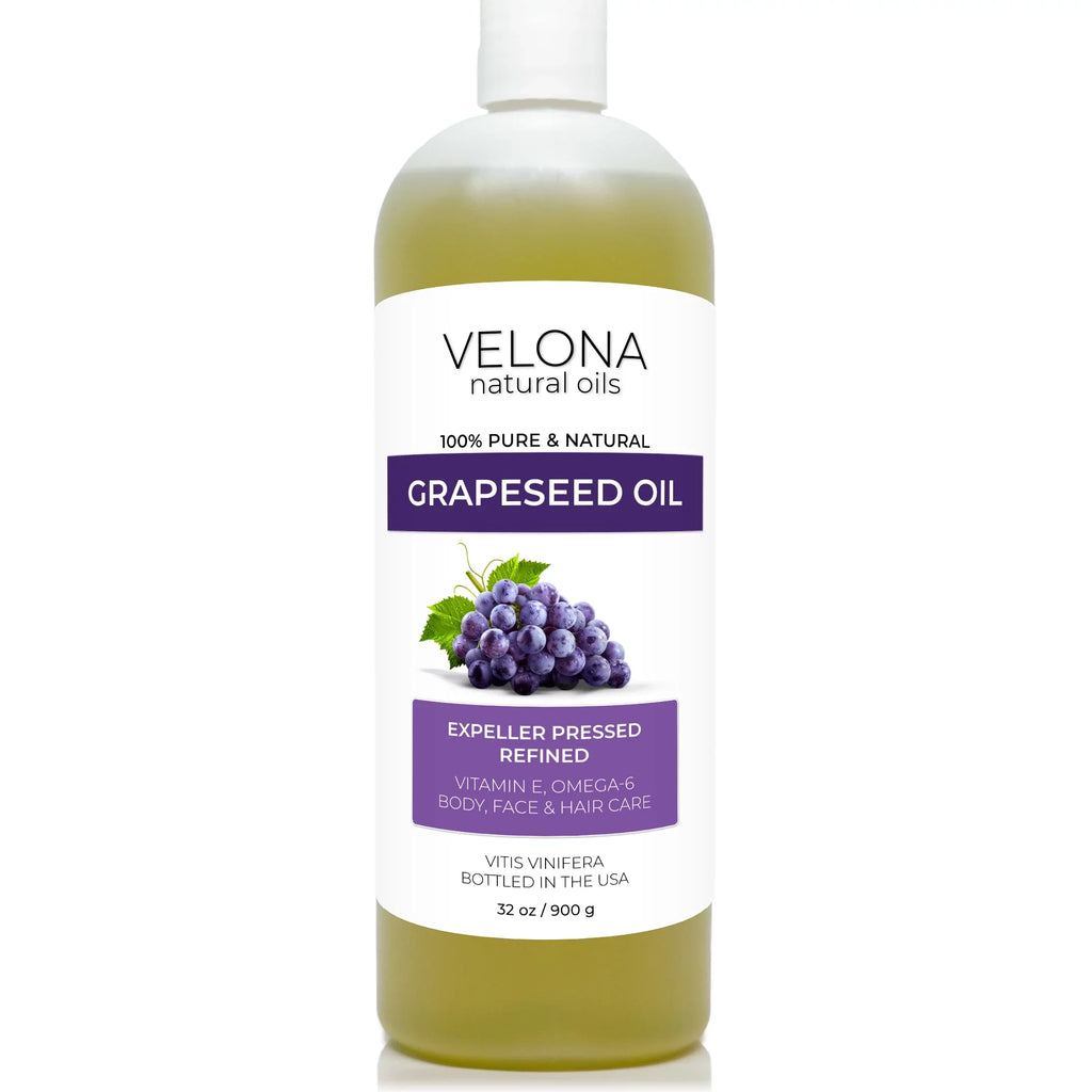 Velona Grapeseed Oil - 24 oz | 100% Pure and Natural Carrier Oil | Refined, Cold pressed | Cooking, Skin, Face, Body, Hair Care