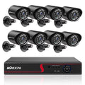 KKmoon  Video Recorder and 8 Camera Set Full High Definition Recording System  Remote Phone Monitoring for Home Office