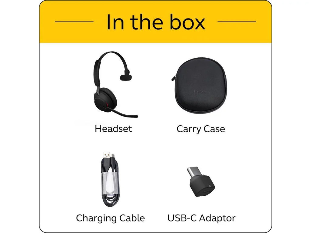Jabra Evolve2 65 -  Mono -Black Wireless Headset / Music Headphones