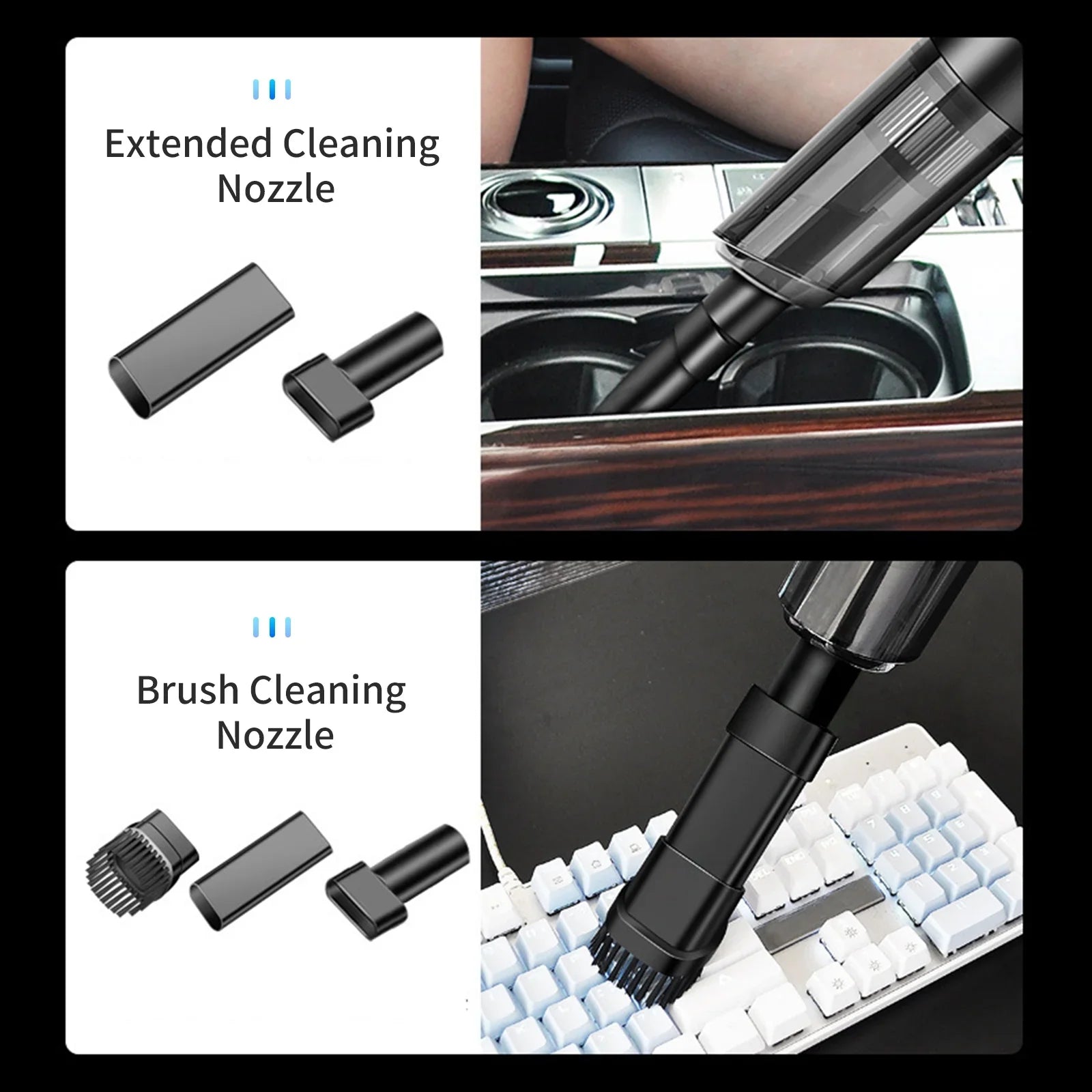 moobody Vacuum Cleaner, 120W Handheld Cleaner, 6000Pa Powerful Suction,  Powered with  Filter for Cleaning Hair Dust Gravel in Home Office
