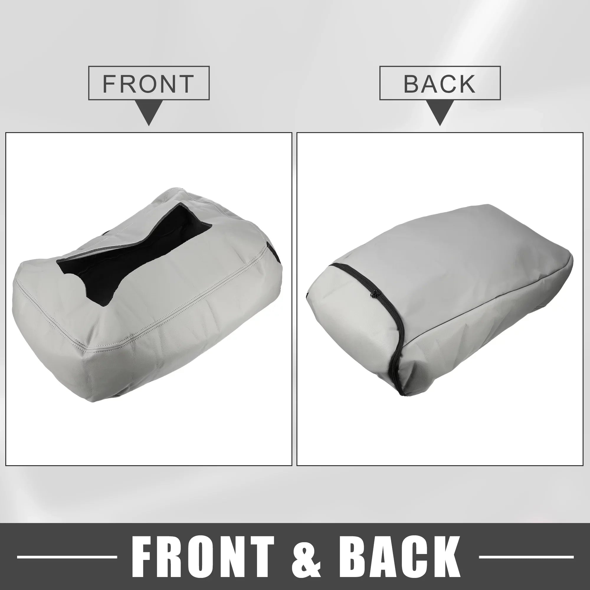 Center Console Cover Pad Waterproof for Chevy Silverado 1500 1500HD 2007-2014 Faux Leather Gray