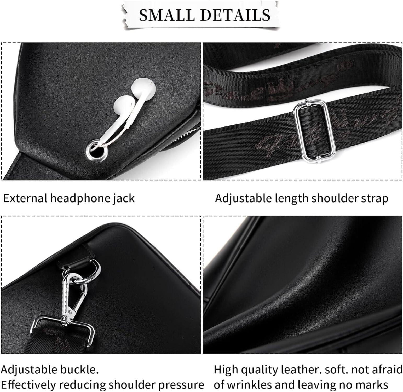 Fashion Co. 12 Men's Luxury Leather Crossbody Chest Bag