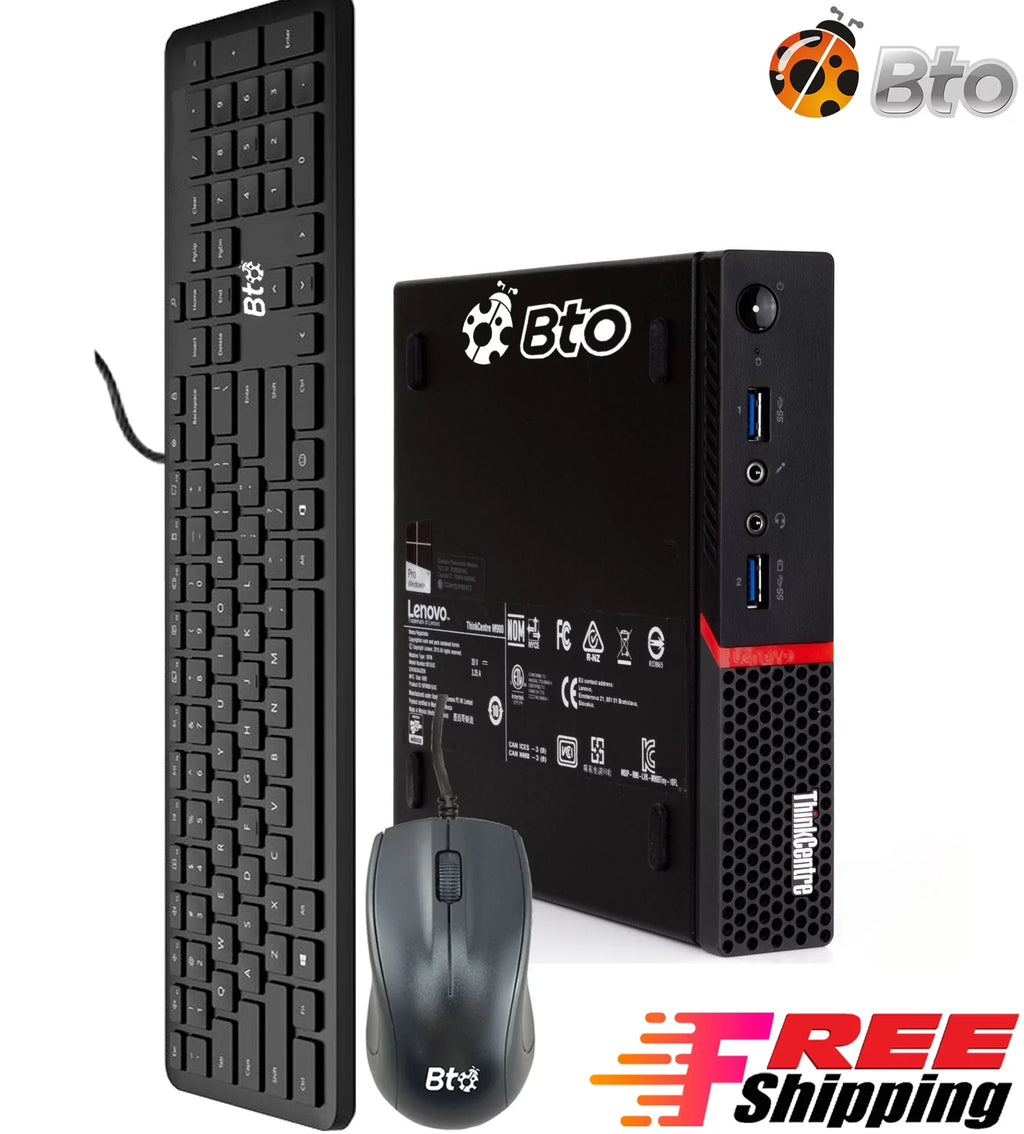 Pre-Owned Lenovo  Desktop Tiny Computer Mini  Intel Pentium upto 2.64GHz Processor 4GB  256GB  Wifi Adapter Bto  & Mouse Windows 10 (Refurbished)