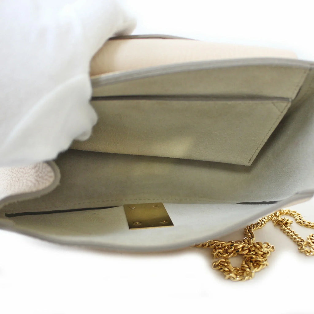 Pre-Owned Chloé Chloe Shoulder Bag Leather Beige Ladies Chain  (Fair)