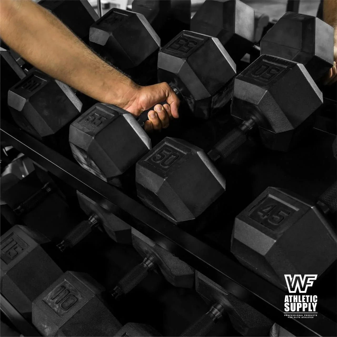 Rubber Coated Hex Dumbbell Set With Two Tier Storage Rack Non-Slip Hex Shape For Muscle Toning, Strength Building & Weight Loss - Multiple Choices Available