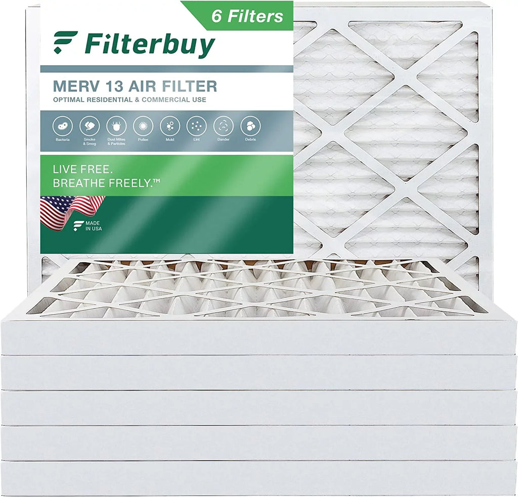 Filterbuy 18x25x2  13 Pleated   Furnace Air Filters (6-Pack)