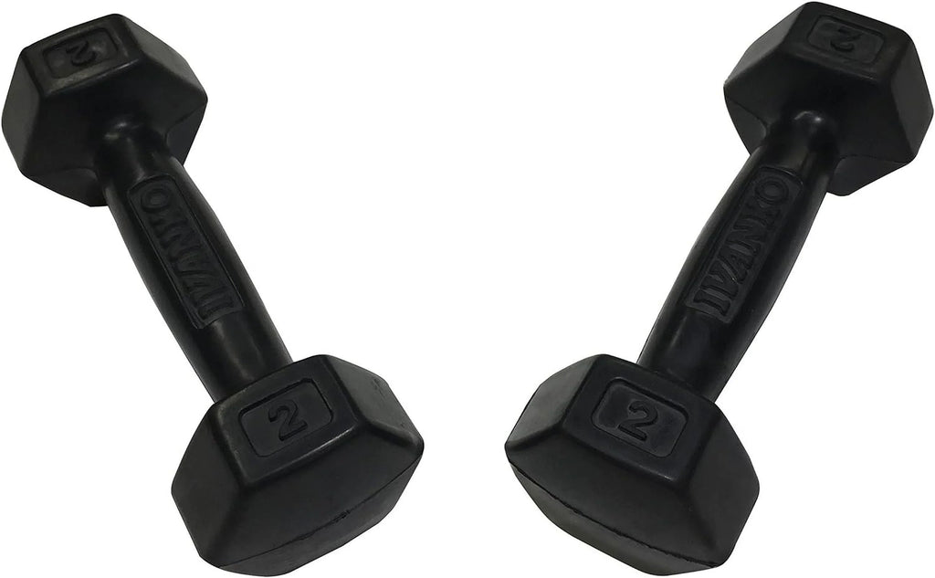 Rubber Dumbbells, 2 Lbs ()