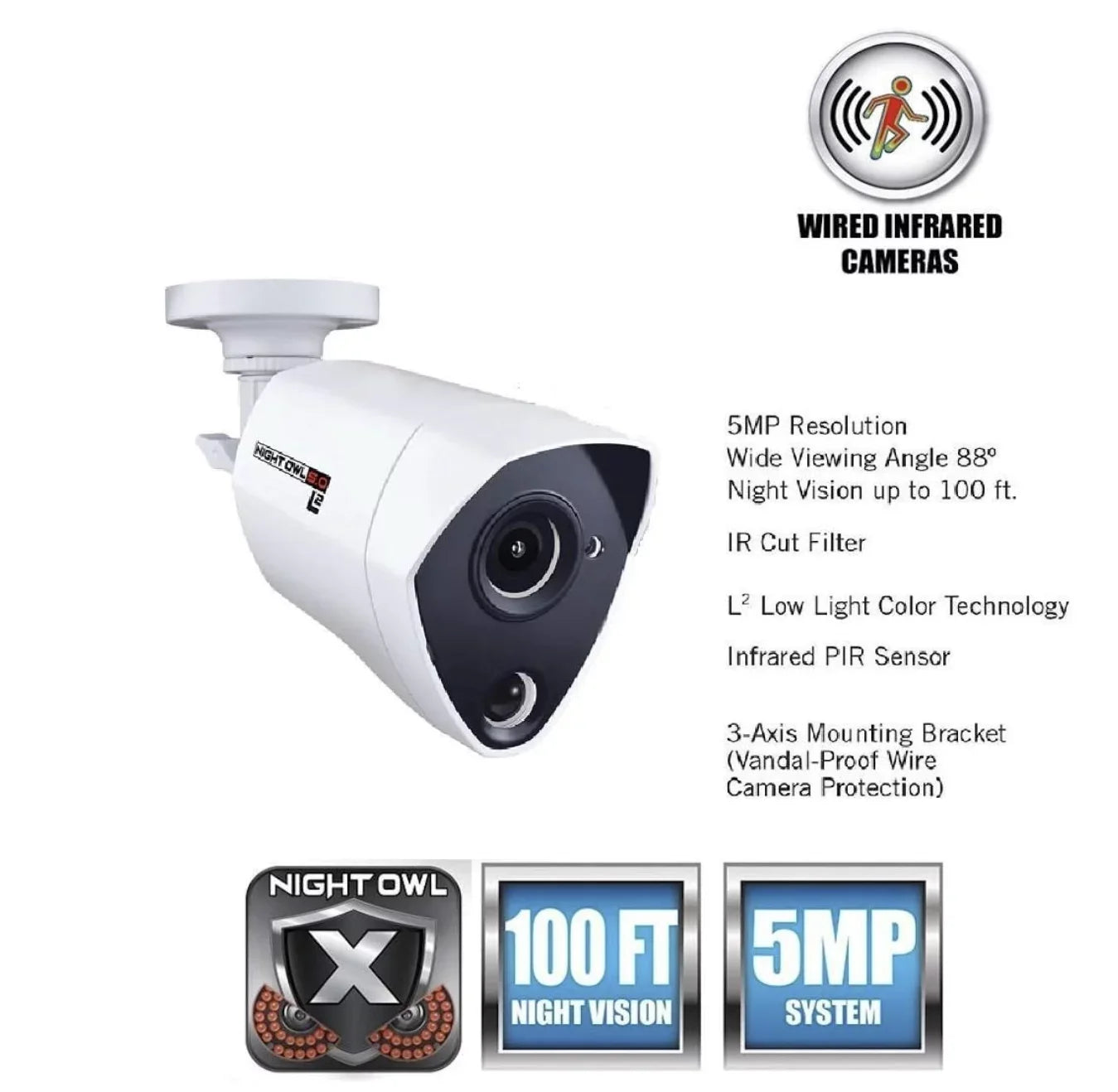 Open Box Night Owl --- 5MP Bullet Wired Infrared Security Camera White