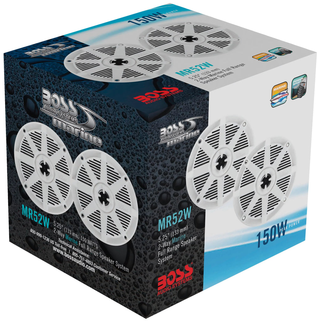 Audio Systems  Marine 5.25” Speakers, 150 Watts, Full Range, 2 Way