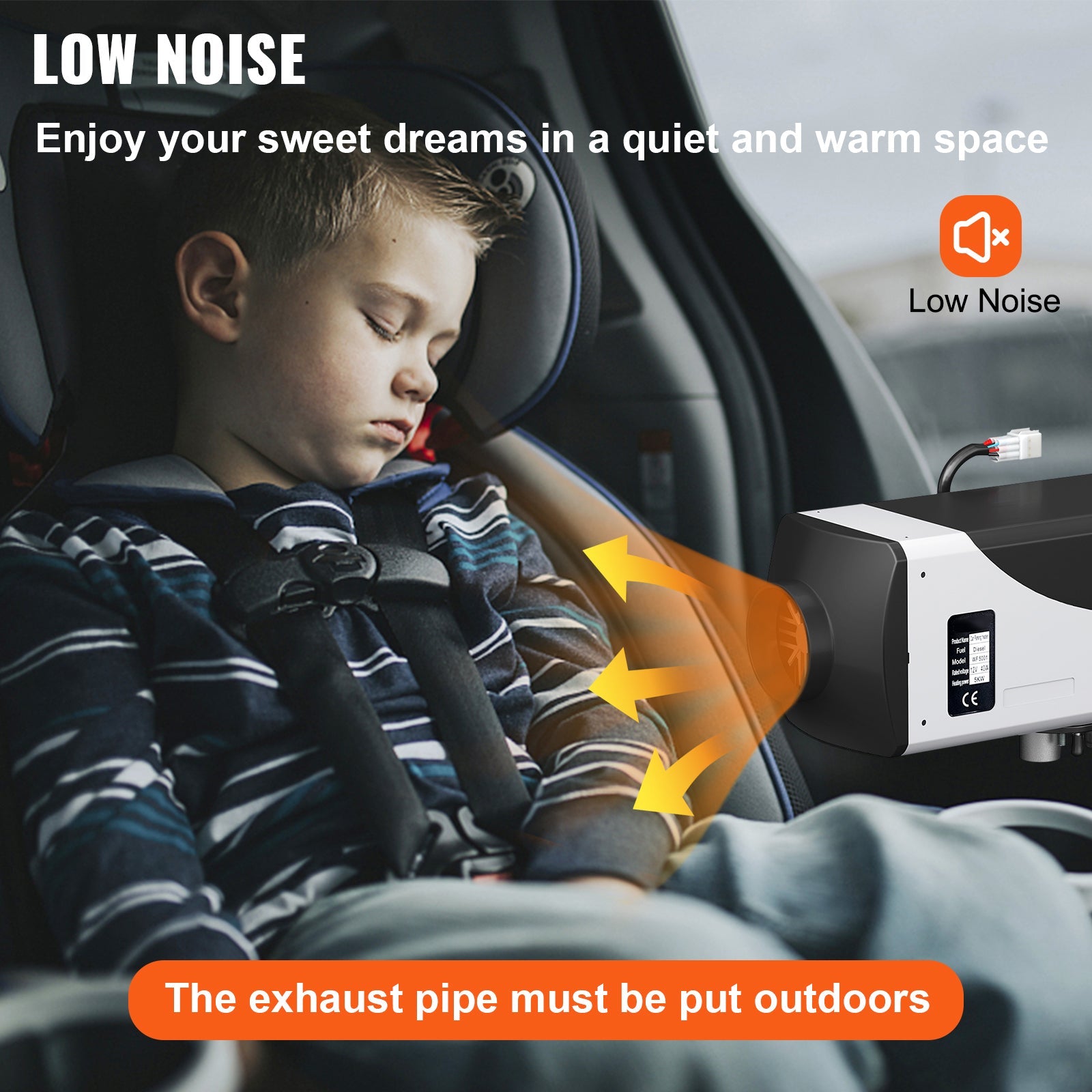 5KW Diesel Air Heater 10L Tank Diesel Heater 12V Diesel Parking Heater Muffler with  Thermostat and Remote Control for  Bus Trailer Motorhomes and Boats