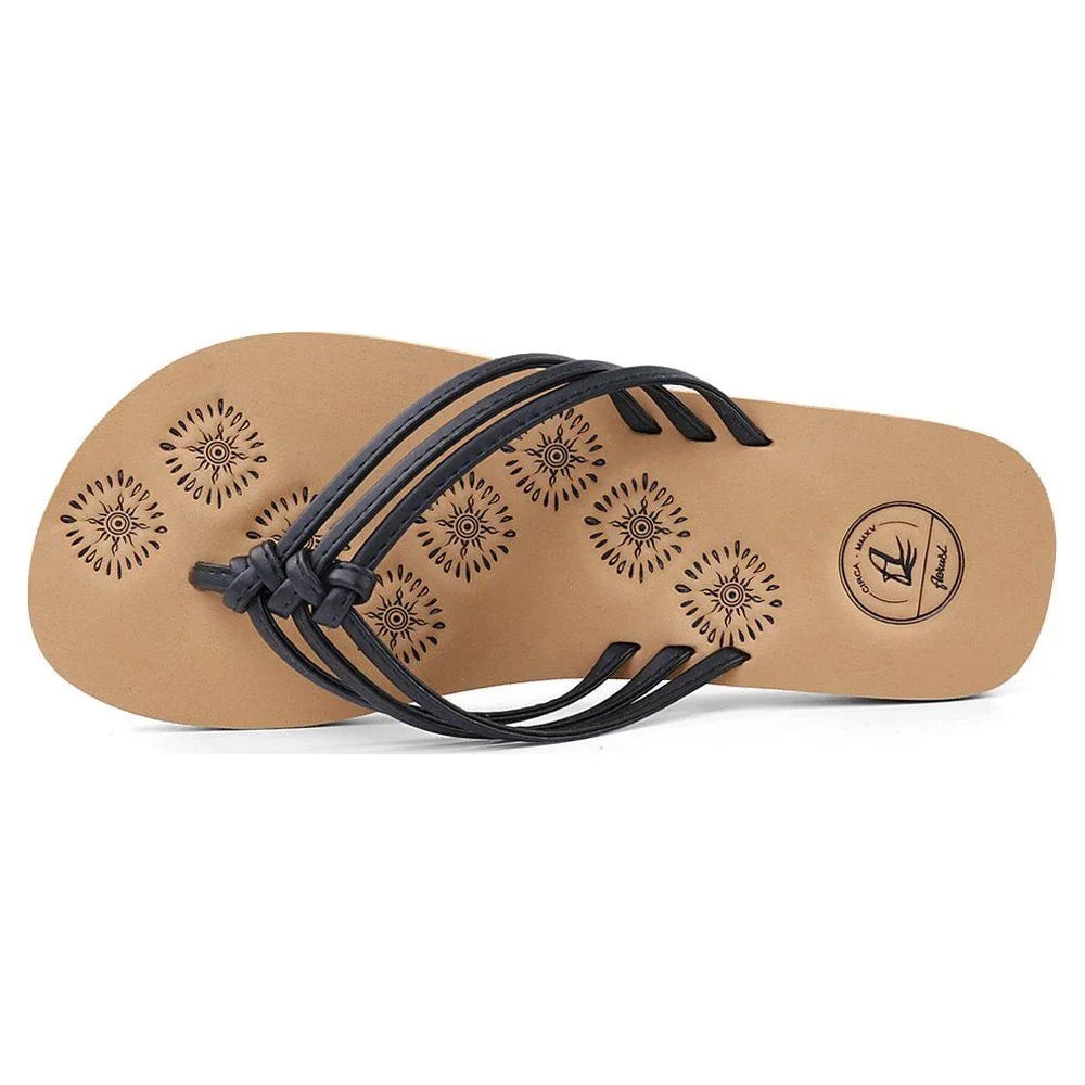 Livi Life Women's Indoor or Outdoor Casual Walking Flip Flop Sandals (Black)