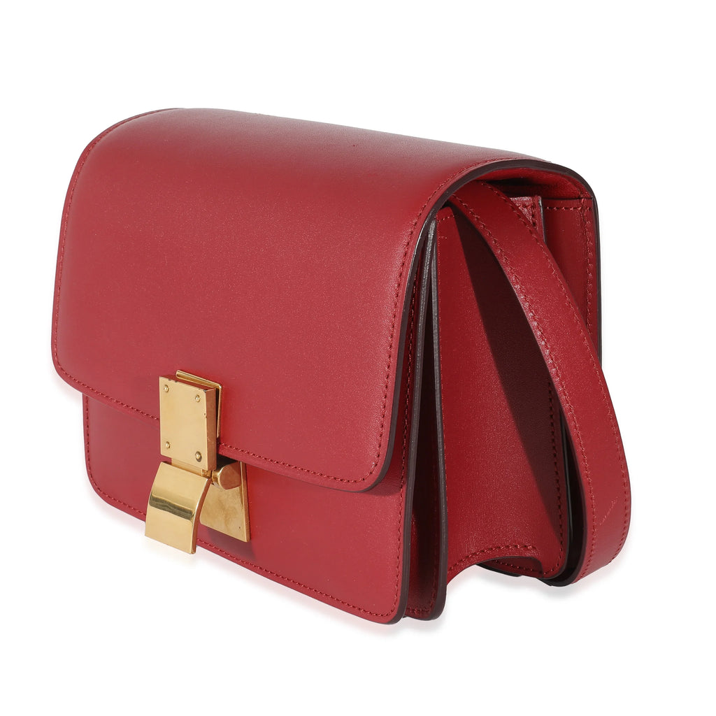 Celine Red Smooth Calfskin Small Classic Box Bag Pre-Owned
