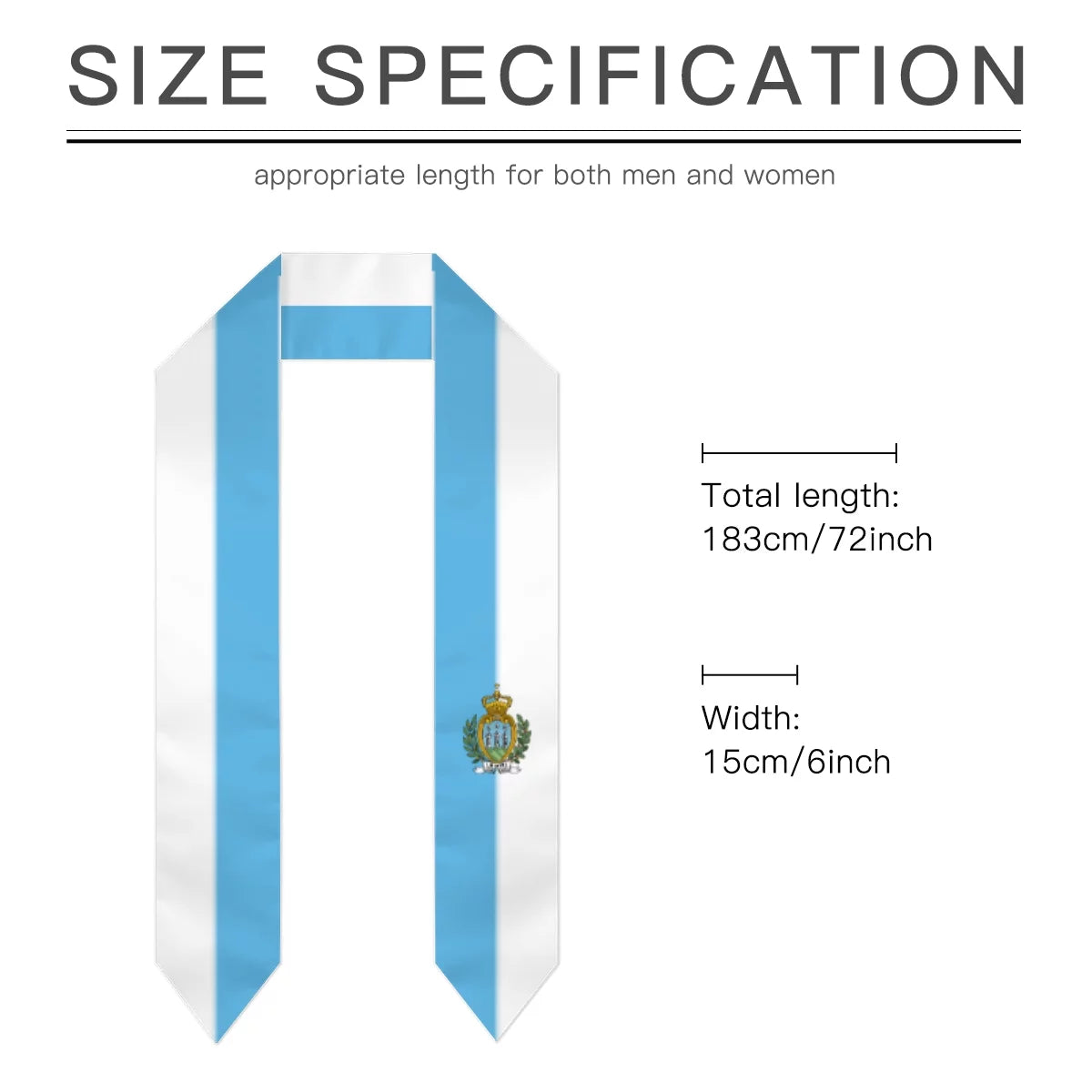 San Marino Flag Shawl Sash Stole Graduation Shawls Wraps Scraf For International Study