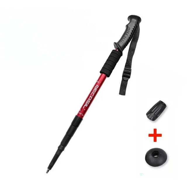 Aluminum Alloy Teleskopic Stick Hiking Poles Bastão De Trekking Walking Stick Ultralight Absorber Walking Cane Alpenstock