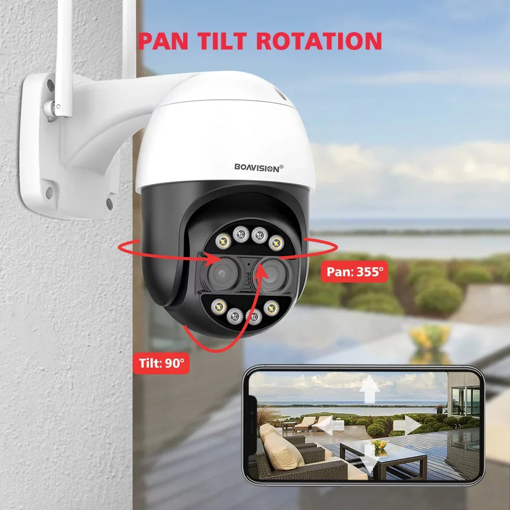 ICSee WiFi  Camera Dual Lens  Wireless Outdoor   Home Security Camera