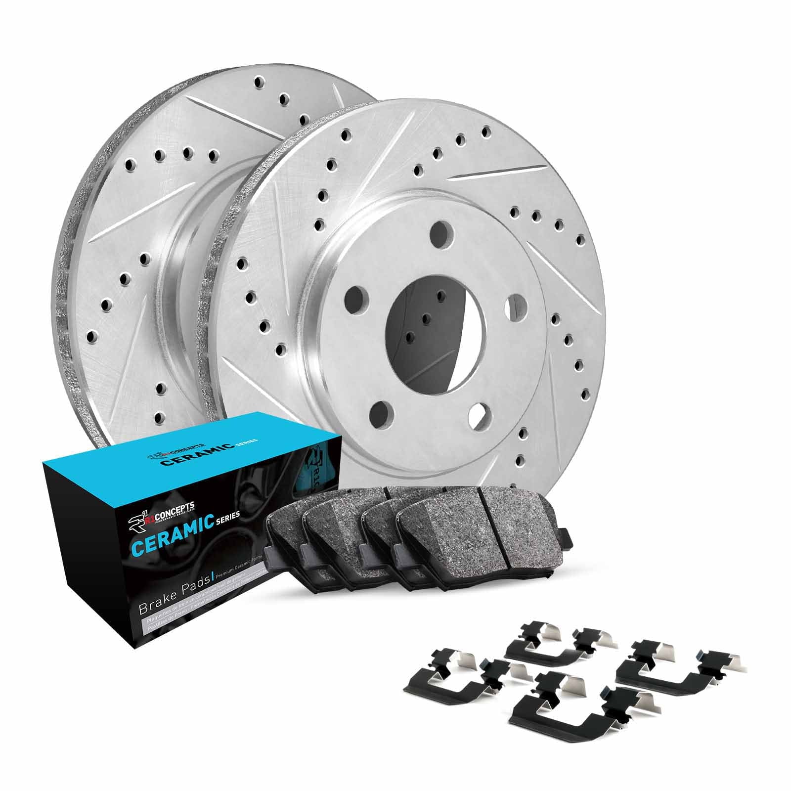 Concepts Front Brakes and Rotors Kit |Front Brake Pads| Brake Rotors and Pads| Ceramic Brake Pads and Rotors |Hardware Kit -45032