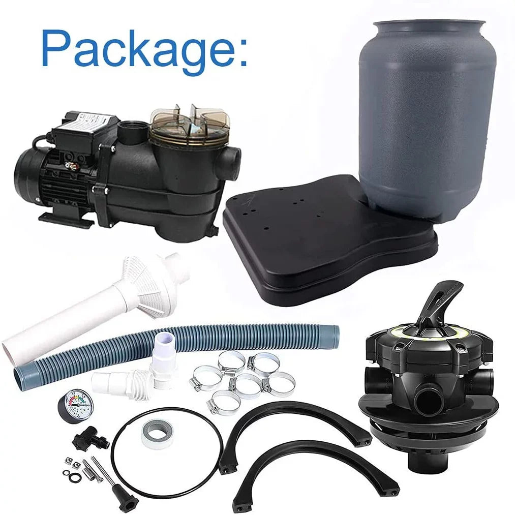 iMeshbean 10" Sand Filter Pump For Above Ground Pool 1200GPH 5-Way Valve with Stand Base Pool Sand Filter 9,000GAL