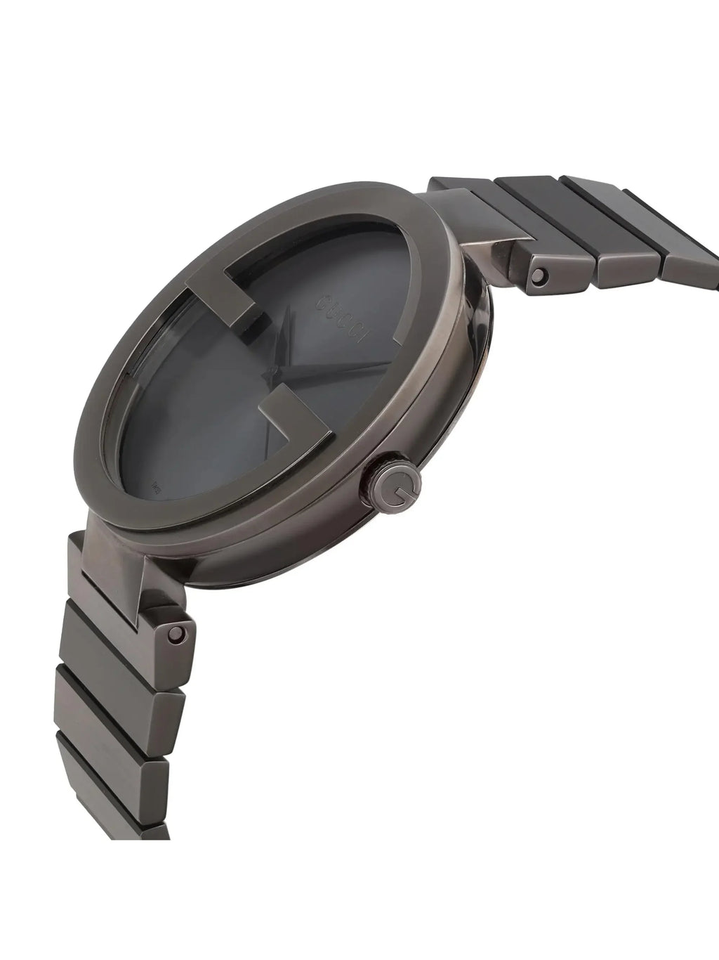 New Gucci Interlocking   Steel Anthracite Dial Grey Quartz Watch
