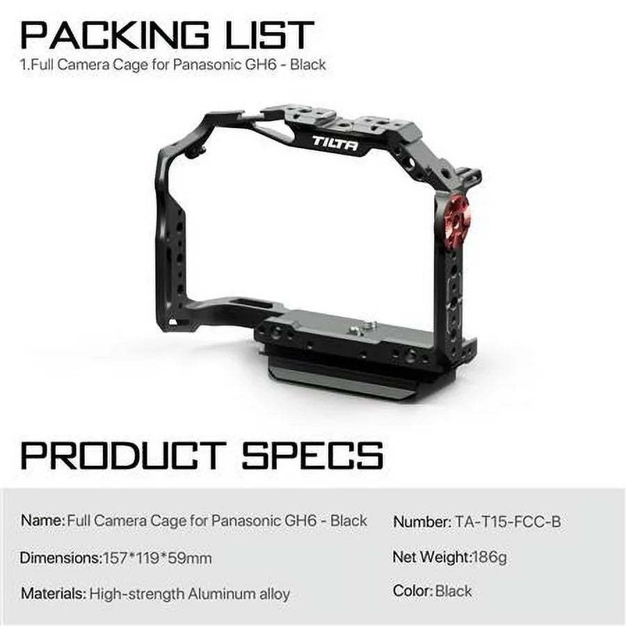 Full Camera Cage for Panasonic Lumix , Black