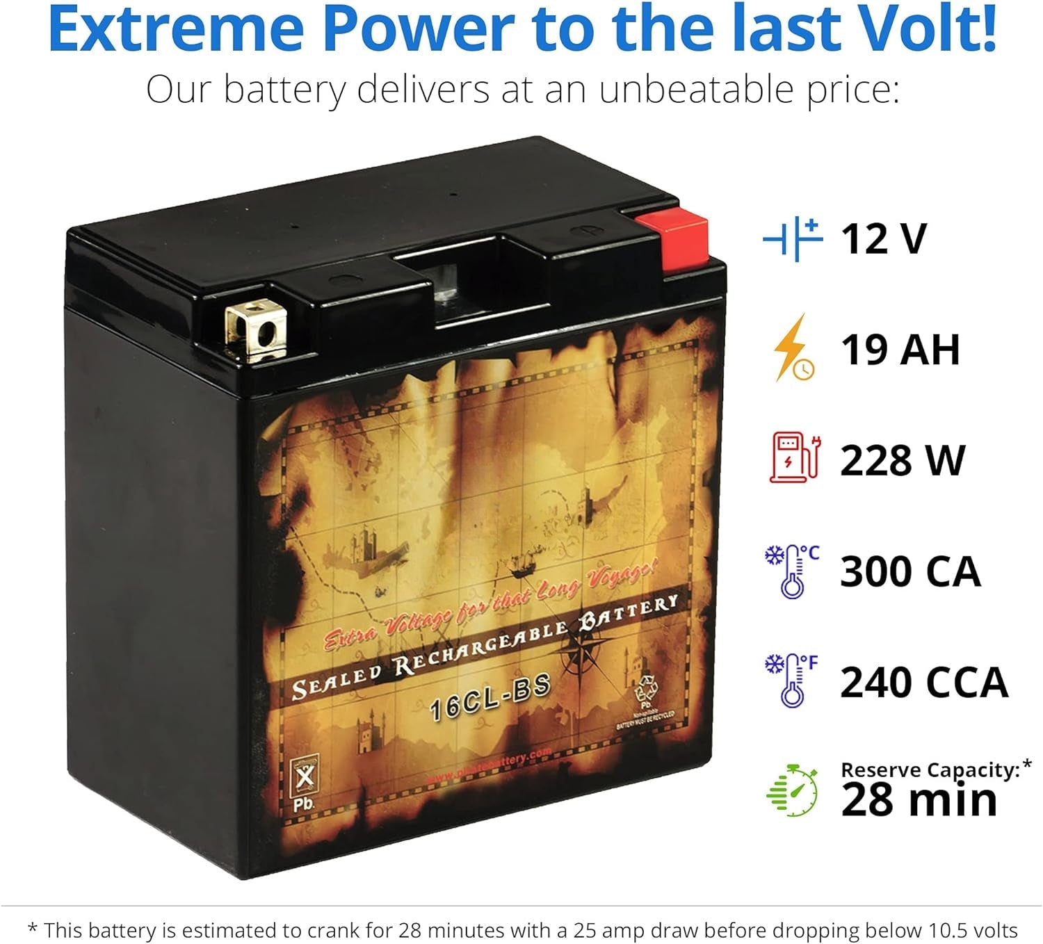 Rechargeable - Jet Ski Battery Replacement for  Wave Runner All  87-'09, Kawasaki, Polaris, & 's