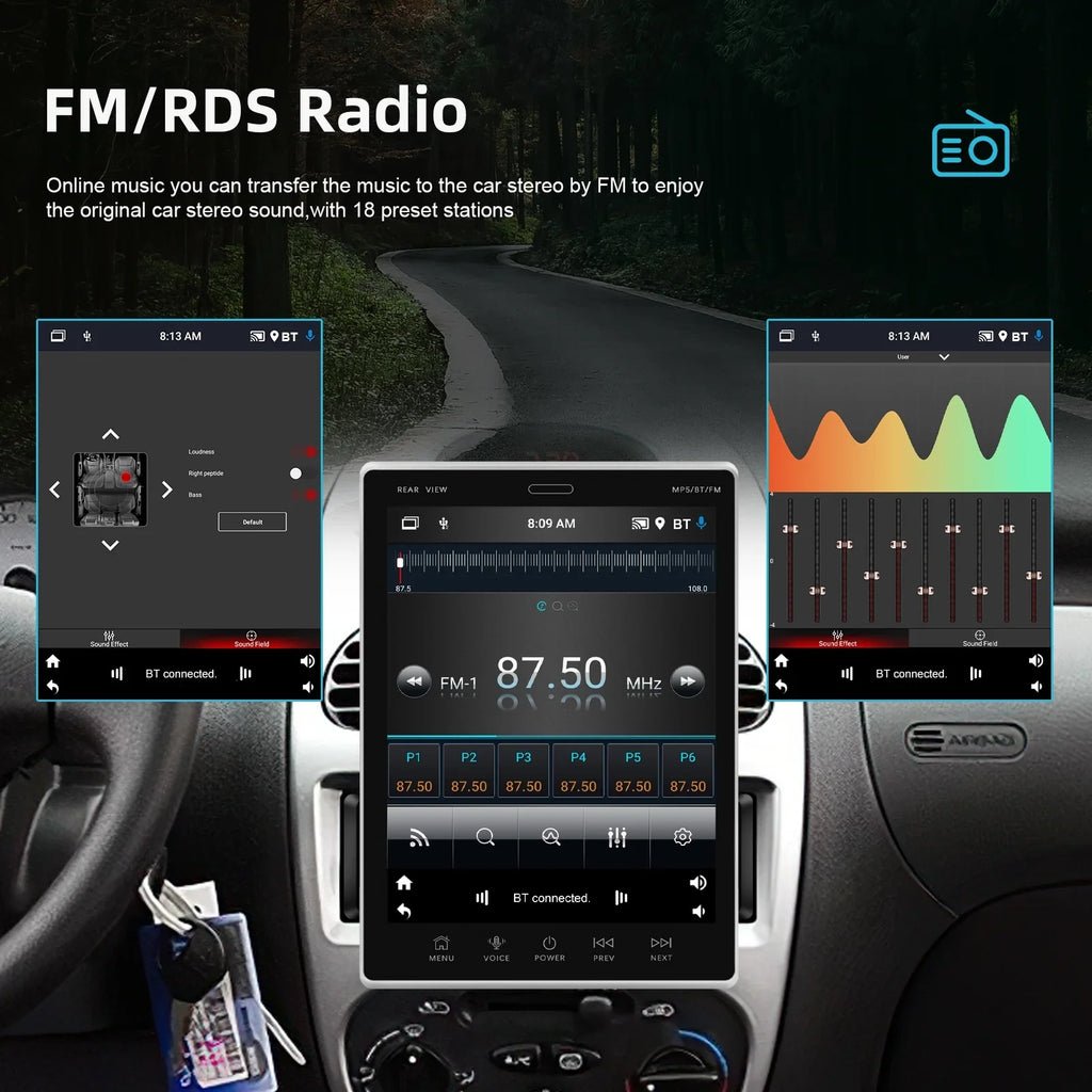 2Din Car Stereo Radio 9.5Vertical screen Bluetooth    Radio Receiver Suppport Rear Camera