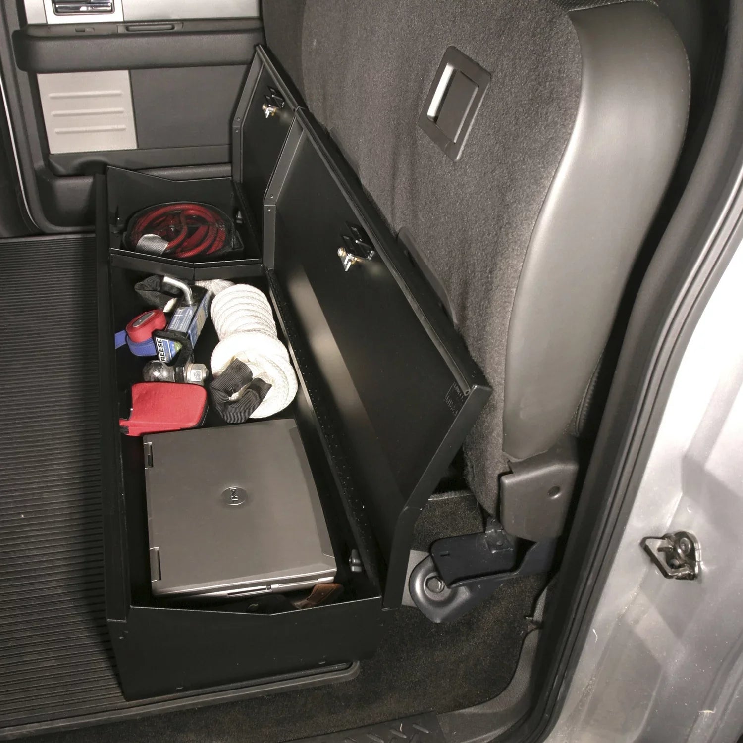 Tuffy Security Products 283-01 Under Seat Lockbox - Full Length; Black; 2009-2014 Ford  SuperCrew