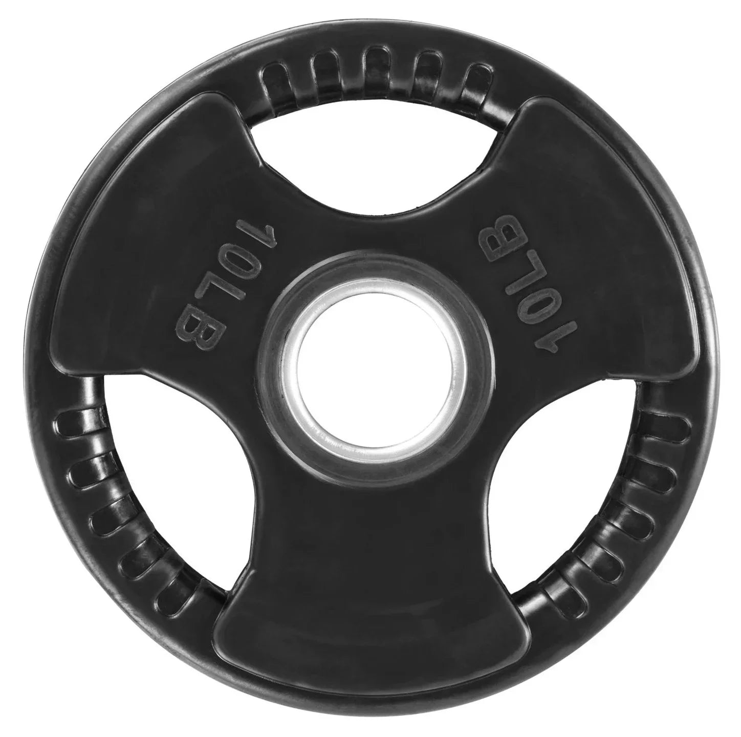 French Fitness Rubber Grip Weight Plate Set w/7 ft Olympic Bar 395 lbs (New)