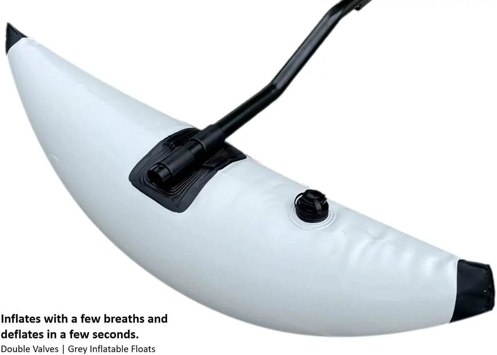 Pactrade Marine Boat Kayak Canoe Outrigger Stabilizer System  Inflatable Float Buoy Buoyant Fishing Grey Gray Tube Sidekick Arm Kit Breath Kayaking Rod Adjustable Accessories Repair Patches Outdoor