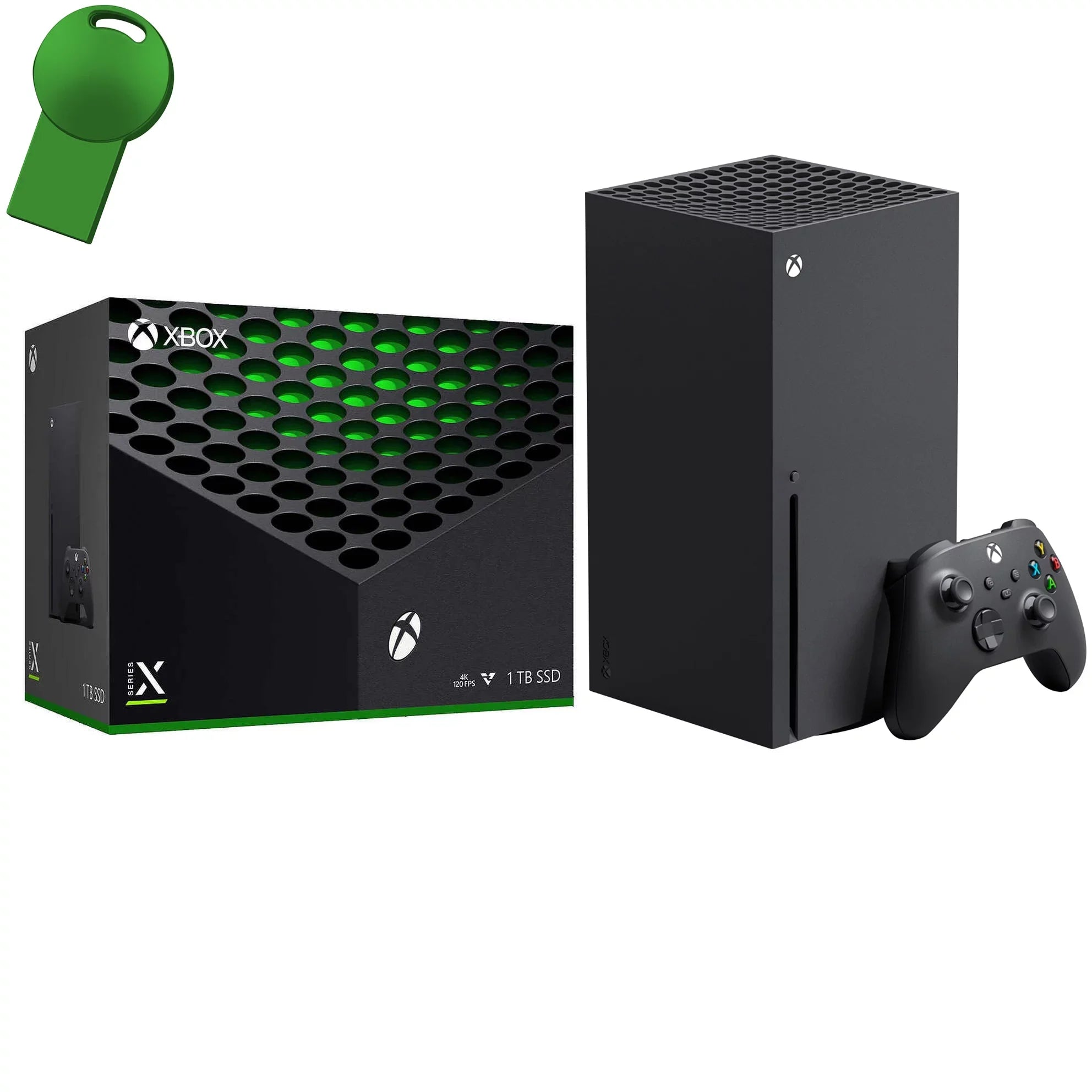Microsoft Xbox Series  1TB  Video Gaming Console + 1 Xbox Wireless Gaming Controller - 16GB  , Black, 8X Cores Zen 2 , 802.11AC WiFi, 8K , 4K  Blu-Ray - 64GB  Flash Drive