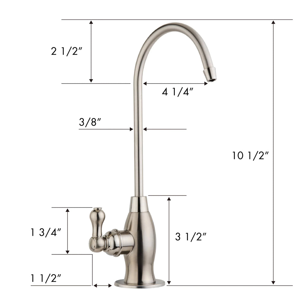 iSpring - Heavy Duty Reverse Osmosis, High Spout Kitchen Bar Sink Drinking Water, Contemporary  Faucet, Brushed Nickel