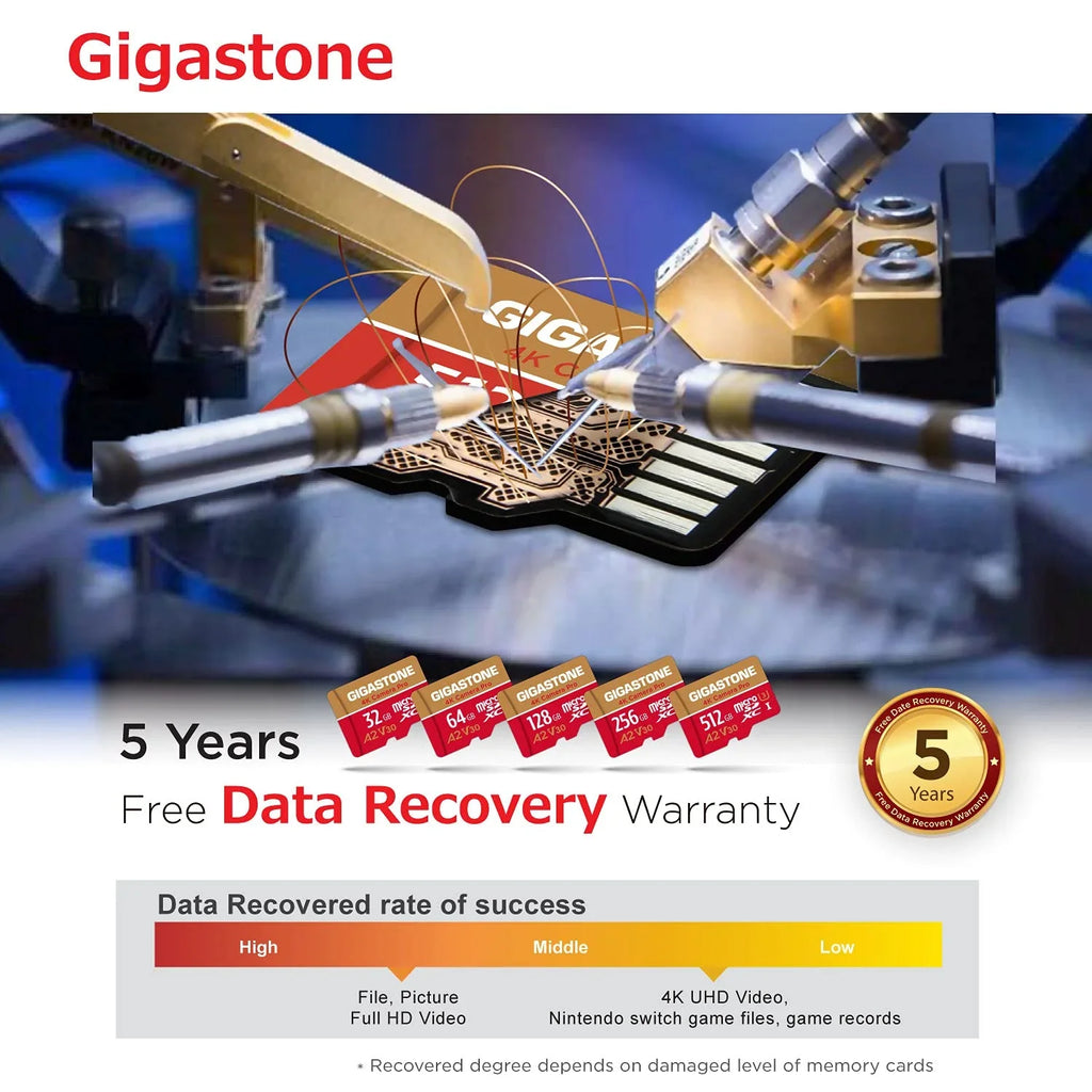 Gigastone 128GB Micro  Card, 4K Video Recording, 4K Camera Pro, suitable with Nintendo Switch, Dash Cam, GoPro Cameras, / up to 100/50 /s, Micro  -   Class 10, 2 Pack (2x128GB)