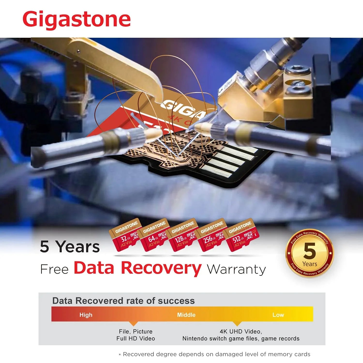 Gigastone 128GB Micro  Card, 4K Video Recording, 4K Camera Pro, suitable with Nintendo Switch, Dash Cam, GoPro Cameras, / up to 100/50 /s, Micro  -   Class 10, 2 Pack (2x128GB)