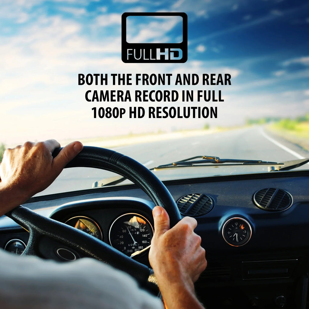 New Armor All Universal 4 inch  1080P  Dual-Lens Dash Camera, -sensor Detects Motion and Accidents, Two Cameras, Micro- Card Slot