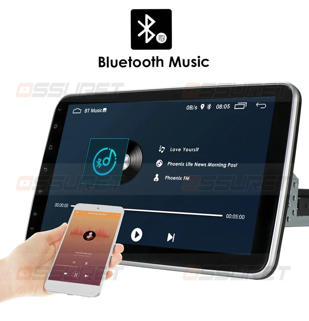 Hizpo Single 1  Rotatable 10.1'' Android 10 Touch Screen With Apple Carplay& Android Auto Car Stereo Radio  Navigation Wifi Bluetooth